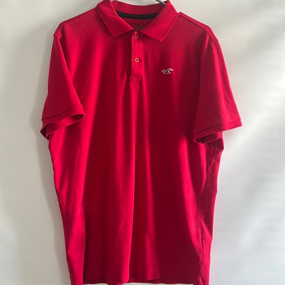 Hollister red men’s polo shirt size XL